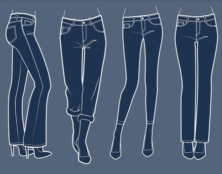 Эскизы одежды джинсов