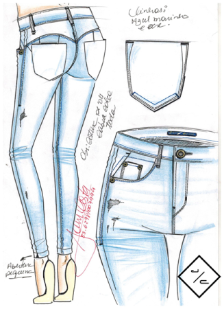 Нарисованные джинсы на девушке