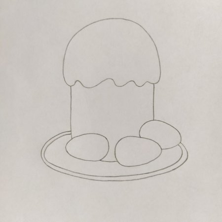 Рисование кулича и пасхальных яиц