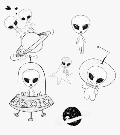 Инопланетянин пошаговое рисование для детей