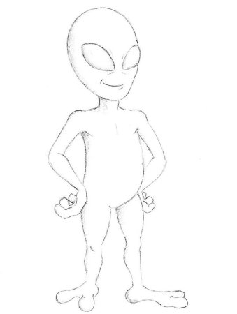 Поэтапное рисование летающей тарелки