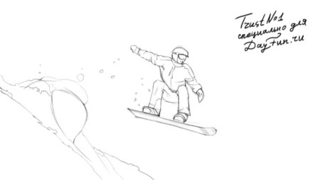 Рисунки сноубордистов карандашом