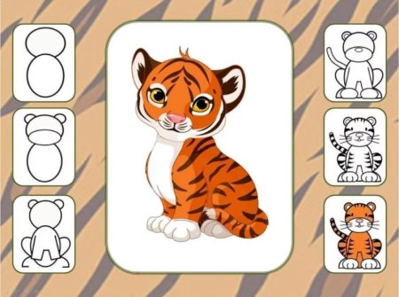 Рисунок тигра пошагово