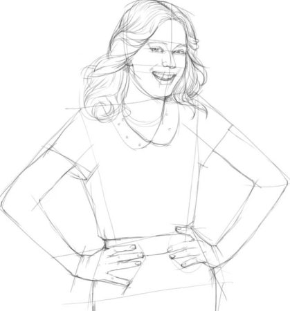 Поясной портрет карандашом