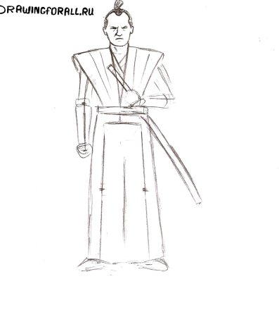 Легкий эскиз самурая