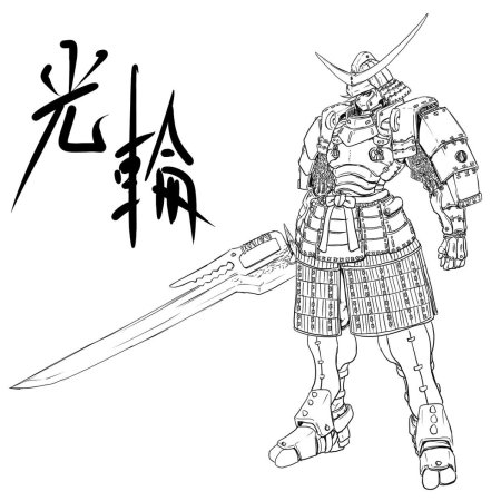 Нарисовать маску самурая карандашом