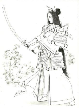 Самурайский шлем раскраска