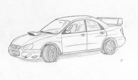 Субару STI 2007 скетч