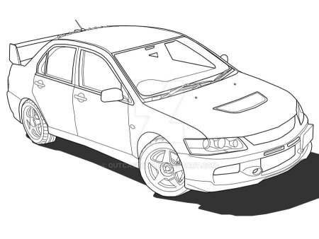 Mitsubishi Lancer Evolution 8 раскраска