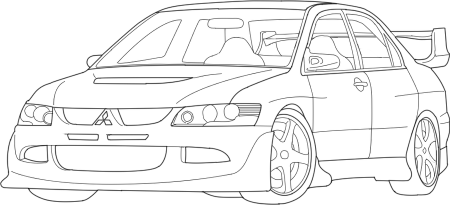 Mitsubishi Lancer Evolution 9 карандашом