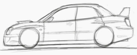 Subaru Impreza карандашом пошагово