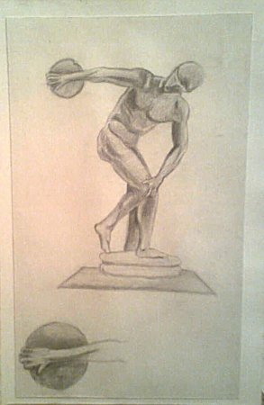 Дискобол скульптура рисунок