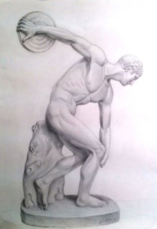 Дискобол (v в. до н.э.) срисовка