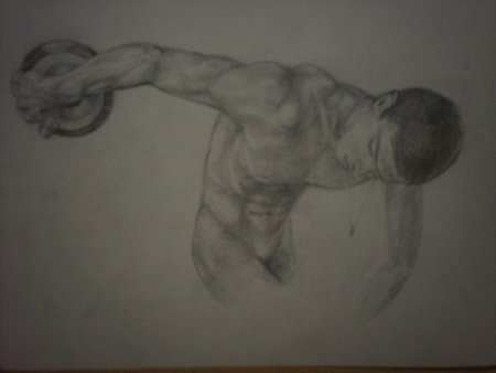 Дискобол голова рисунок поэтапно