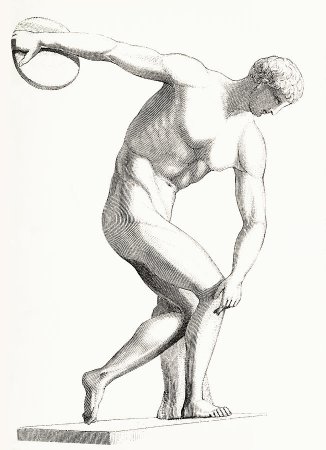 Дискобол (v в. до н.э.) срисовка