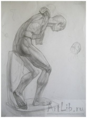 Мирон дискобол рисунок карандашом