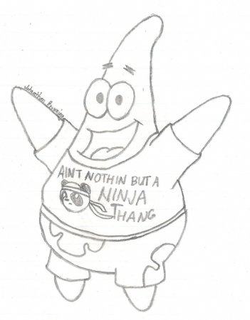 Патрик из Спанч Боба рисунок карандашом