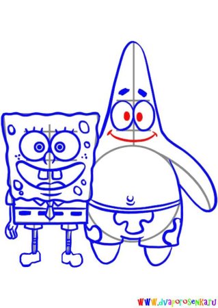 Патрик из Спанч Боба поэтапно