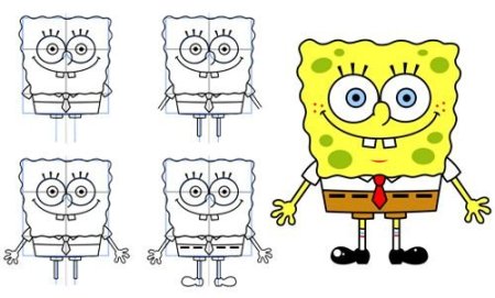 Как рисовать Спанч Боба поэтапно