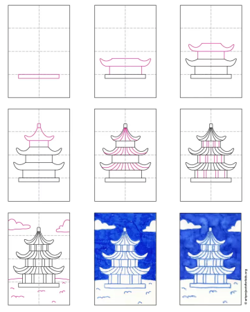 Пагода рисунок