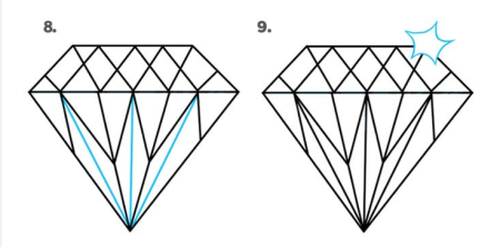 Поэтапное рисование алмаза