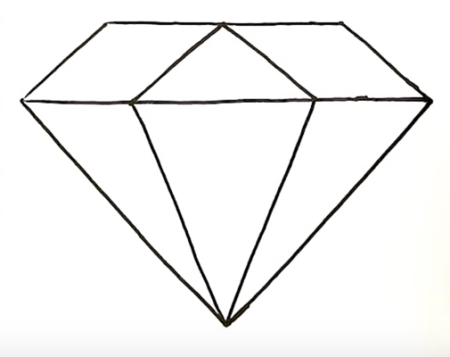 Поэтапный рисунок кристалла