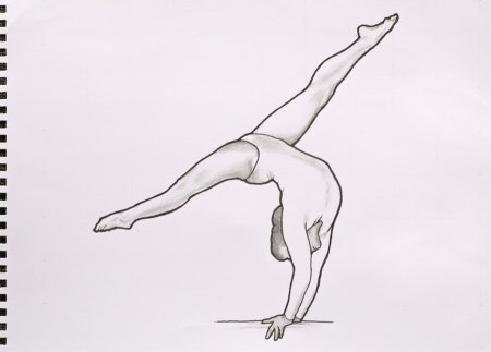 Гимнастка рисунок карандашом