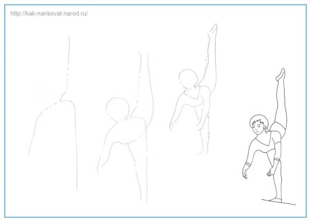 Как нарисовать гимнастку поэтапно