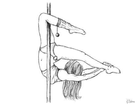 Раскраска девушка на пилоне