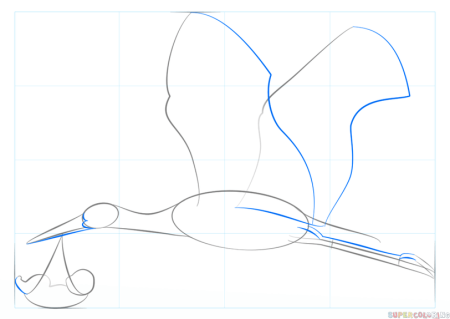 Аист рисунок для детей поэтапно