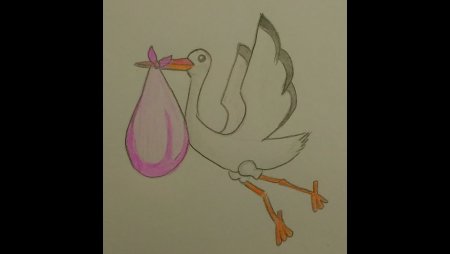 Аист с ребенком легкий