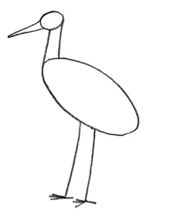 Схема рисования аиста