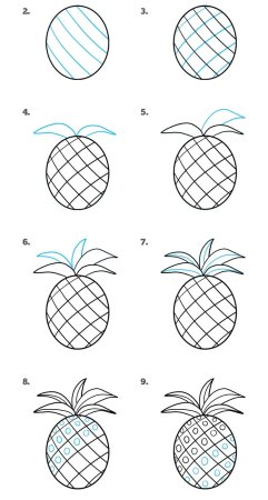 Как нарисовать ананас легко