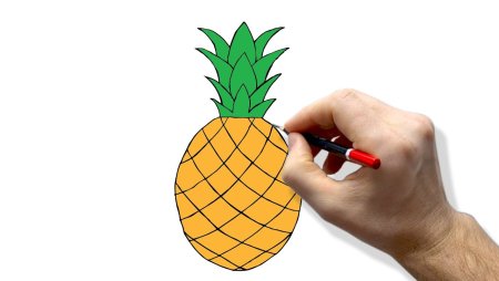 Ананас срисовать фломастерами