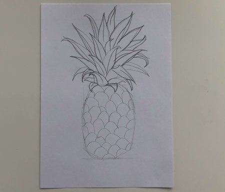 Рисуем ананас поэтапно