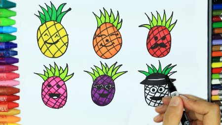Нарисовать ананас карандашом