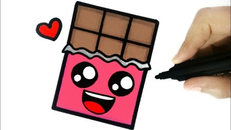 Рисунок шоколадки карандашом
