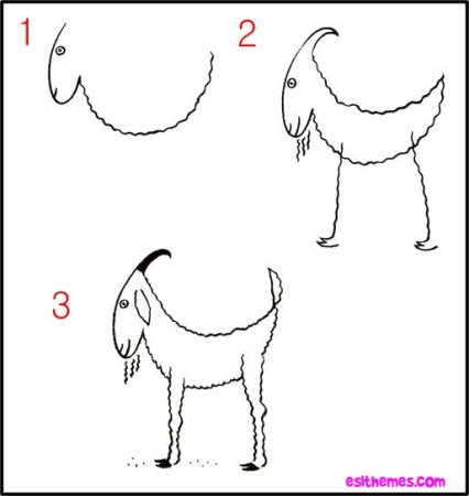 Как нарисовать козленка