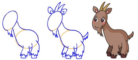 Рисунок козы пошагово