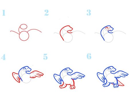 Поэтапное рисование орла