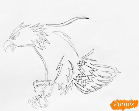 Коршун рисунок легкий