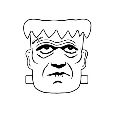 Рисунок Франкенштейна карандашом пошагово