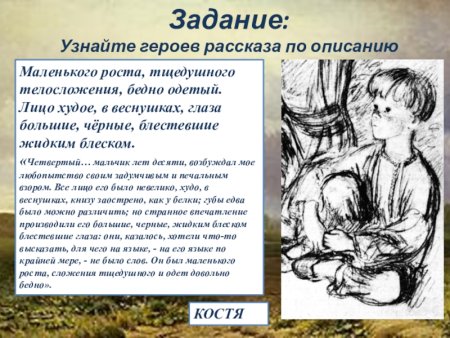 Портреты героев рассказа Бежин луг