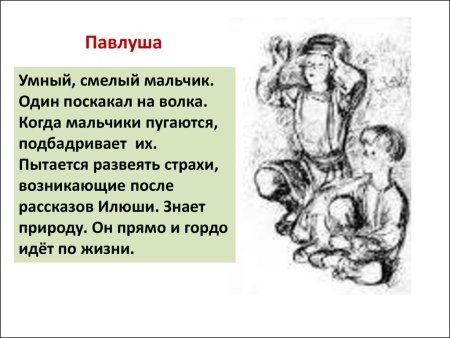 Характеристика Павлуши из Бежин луг