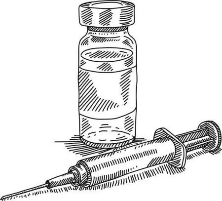 Раскраска шприц с лекарством