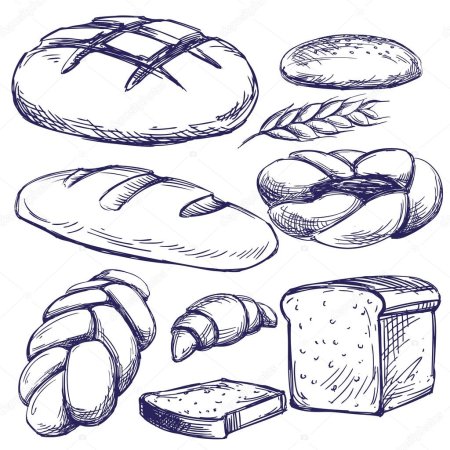 Раскраска хлебобулочные изделия для детей