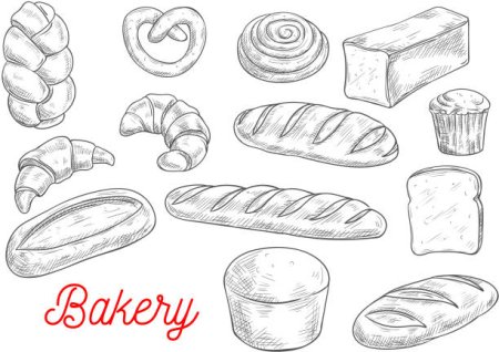 Багет хлеб эскиз