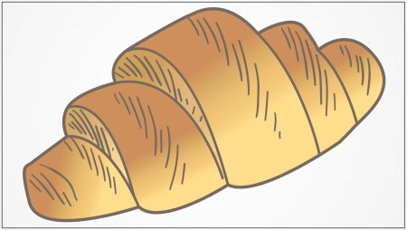 Рисунок круассана легкий