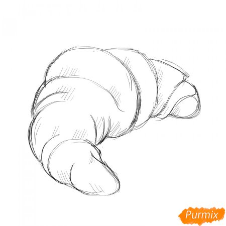 Круассан рисунок карандашом