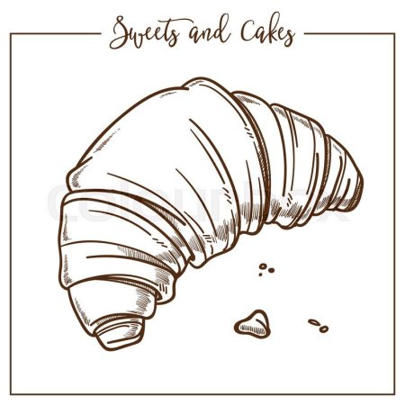 Рисунок круассана для срисовки